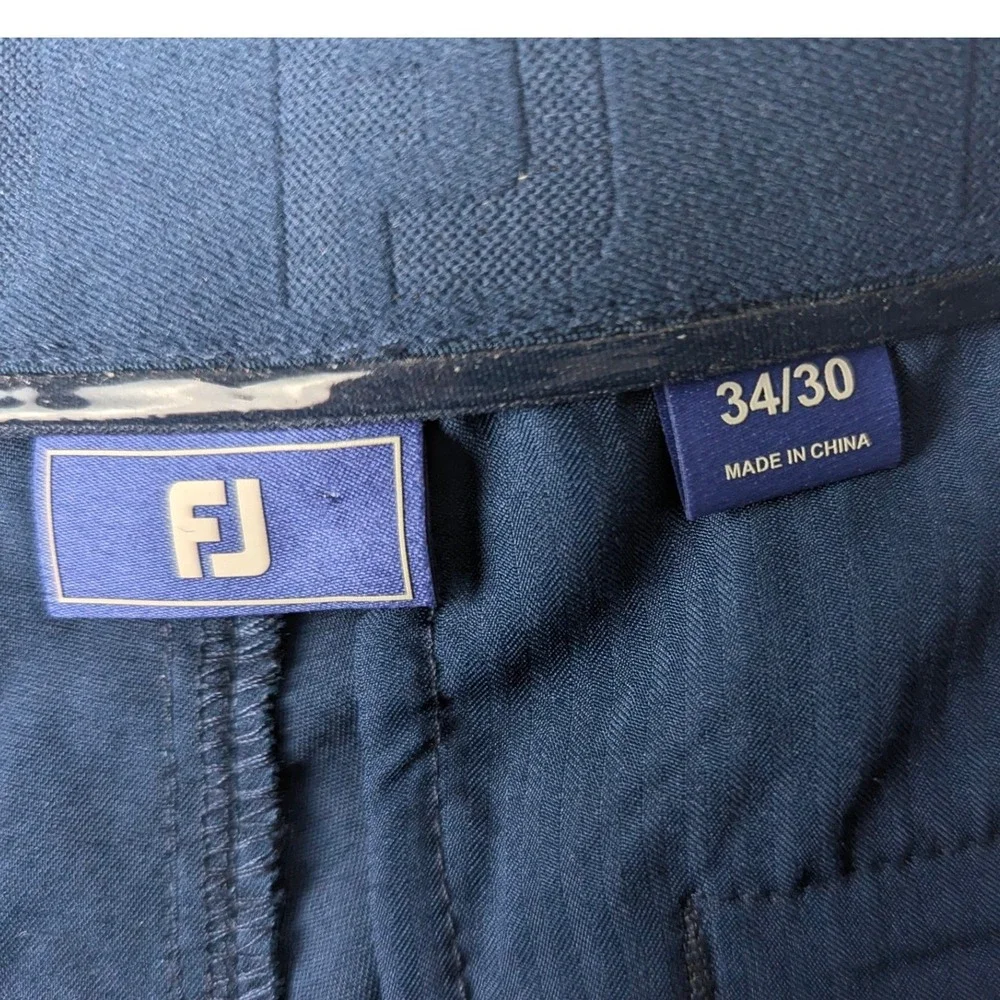 FootJoy Mens Navy Blue Performance Golf Pants Straight Leg 34x30 FJ Gripper